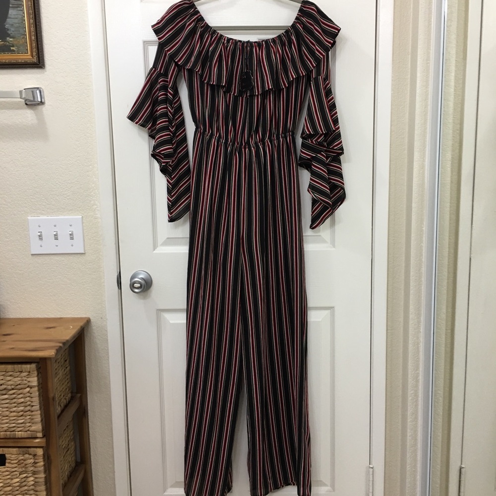 NWT Striped Jumpsuit Romper Pants